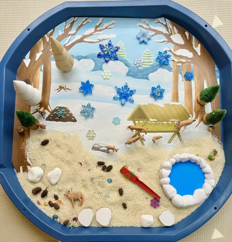 Zimní les – Podložka do Tuff Tray MINI/MAXI